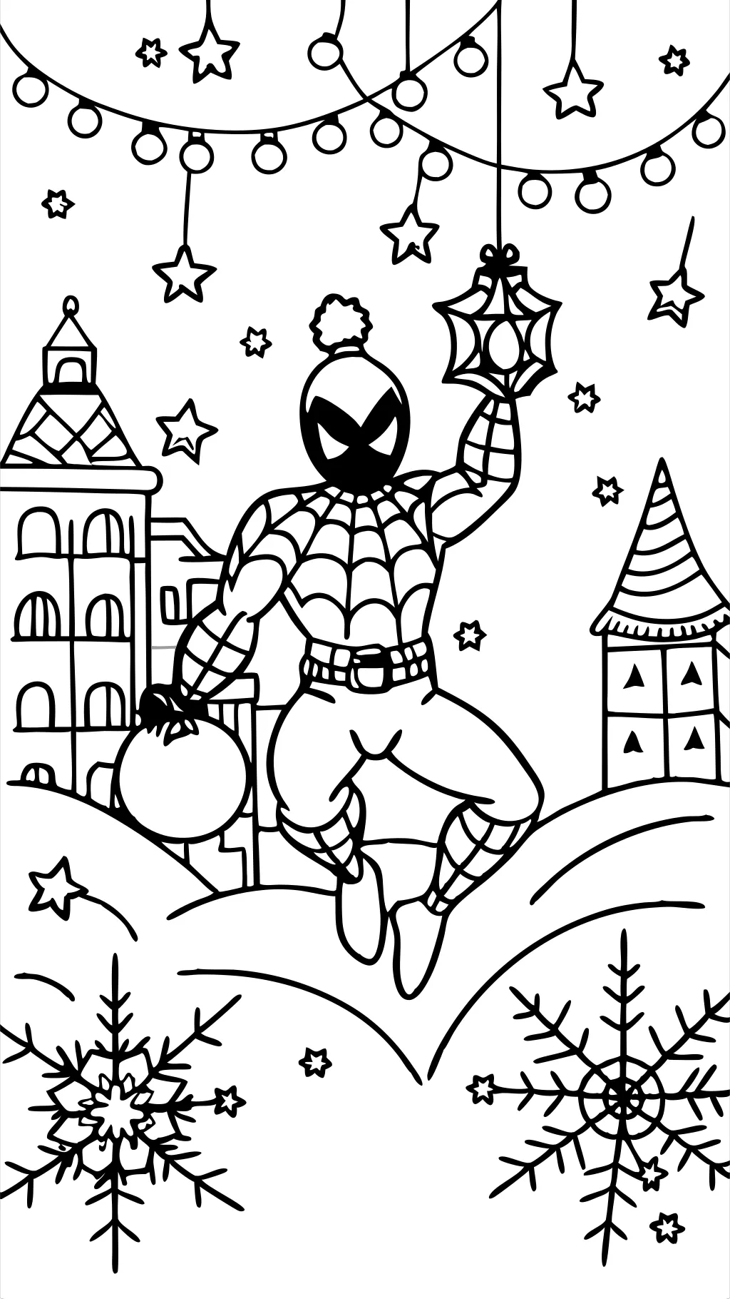 Spider Man para colorear de Navidad